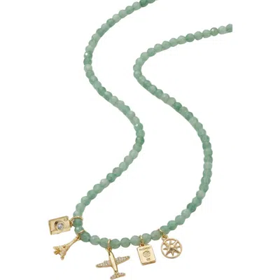 Argento Vivo Travel Amethyst Charm Necklace In Green