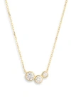 Argento Vivo Triple Bezel Cz Necklace In Gold