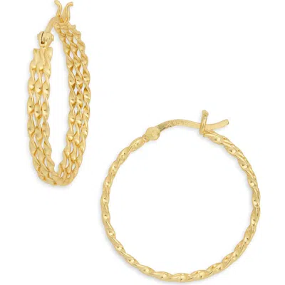 Argento Vivo Triple Graduated Hoop Earrings In Gold