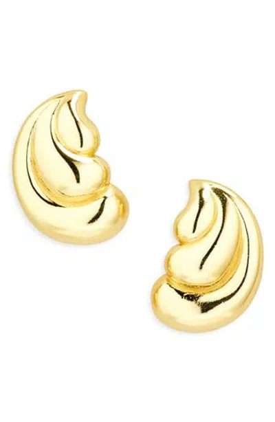 Argento Vivo Triple Texture Stud Earrings In Gold