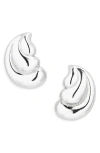 Argento Vivo Triple Texture Stud Earrings In Silver