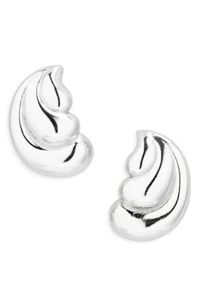 Argento Vivo Triple Texture Stud Earrings In Silver