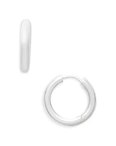 Argento Vivo Tube Sterling Silver & 18k Gold Plated Sterling Silver Hoop Earrings, 0.5 Diameter In Metallic