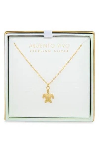 Argento Vivo Turtle Charm Necklace In Red