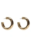 Argento Vivo Twisted Chubby Hoop Earrings In Gold