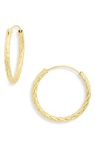 Argento Vivo Twisted Endless Hoop Earrings In Gold