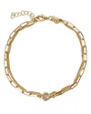 Argento Vivo Two Layer Chain Heart Bracelet In 18k Gold Plated Sterling Silver In Gold