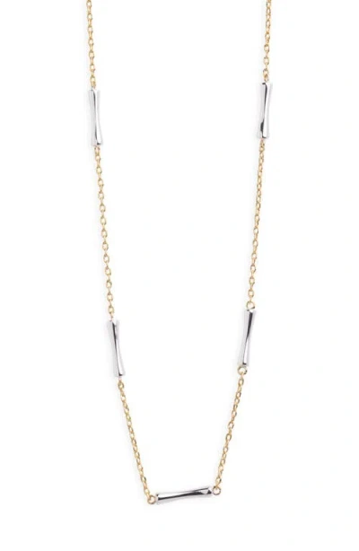 Argento Vivo Two Tone Bar Station Necklace In Gold