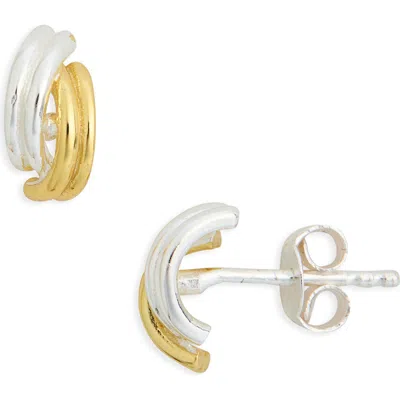 Argento Vivo Two-tone Crossover Stud Earrings In Multi