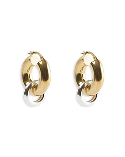 Argento Vivo Two Tone Double Hoop Earrings In Gold