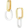 Argento Vivo Two Tone Link Drop Earrings In Gold
