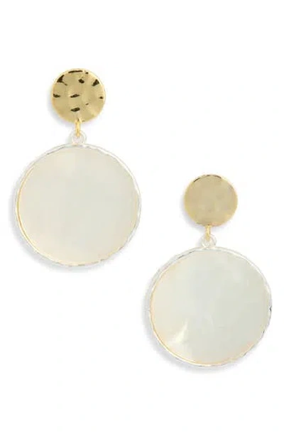 Argento Vivo Two-tone Mother-of-pearl Drop Earrings In Metallic