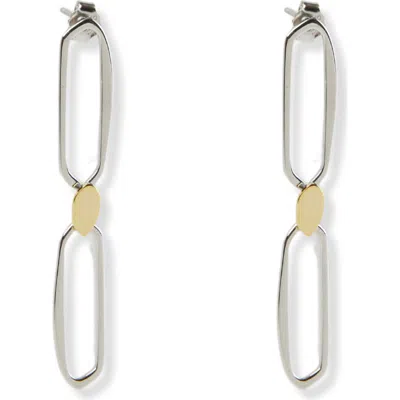 Argento Vivo Two-tone Organic Drop Earrings In Gold/silver