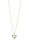 Argento Vivo Two Tone Puffy Heart Pendant Necklace In Gold