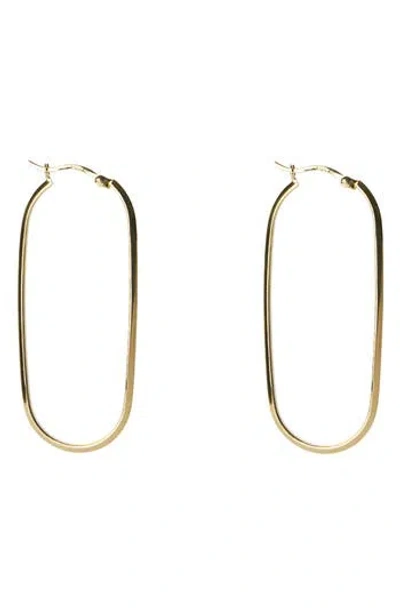 Argento Vivo U-shape Knife Edge Hoop Earrings In Gold