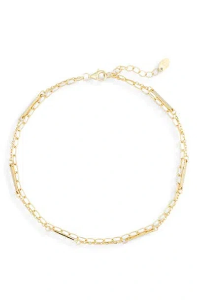 Argento Vivo Variated Triple Anklet In Gold