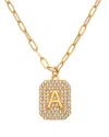 Argento Vivo Vermeil Cz A Initial Necklace