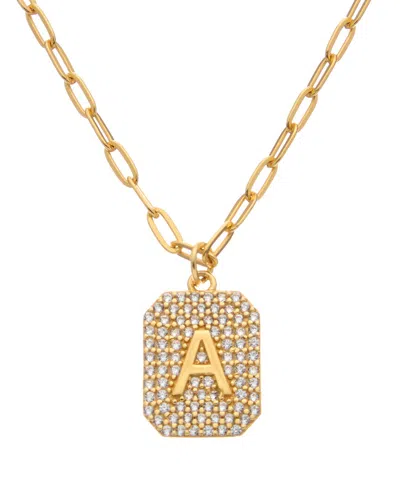 ARGENTO VIVO ARGENTO VIVO VERMEIL CZ A INITIAL NECKLACE