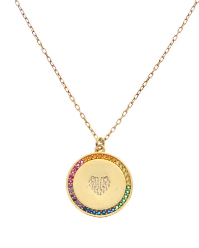 Argento Vivo Vermeil Cz Heart Necklace