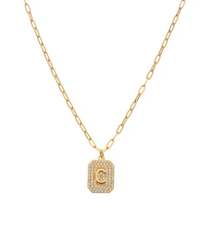 Argento Vivo Vermeil Cz Initial Necklace In No Color