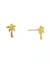 Argento Vivo Vermeil Cz Palm Huggie Earrings
