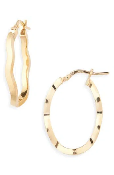 Argento Vivo Wavy Oval Hoop Earrings