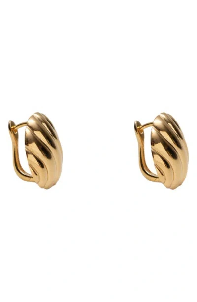Argento Vivo Wavy Rib Button Stud Earrings
