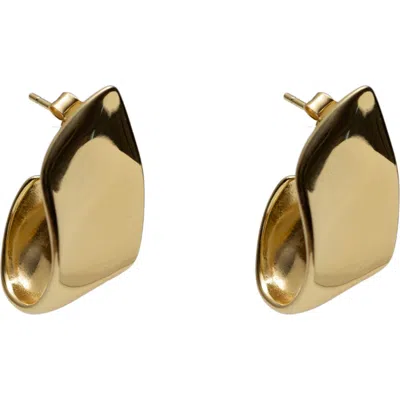 Argento Vivo Wide Molten Ribbon Stud Earrings