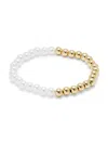 ARGENTO VIVO WOMEN'S 14K GOLDPLATED & FAUX PEARL BEADED BRACELET