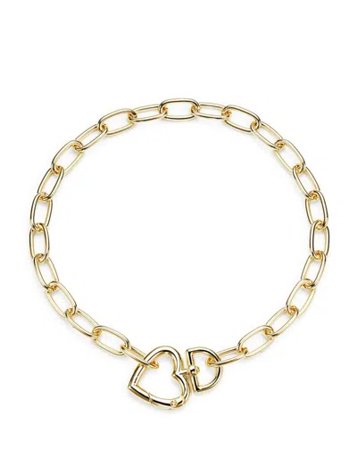 Argento Vivo Women's 14k Goldplated Heart Chain 18" Necklace In Brass
