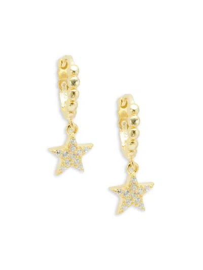 Argento Vivo Women's 18k Goldplated Sterling Silver & Cubic Zirconia Star Drop Earrings