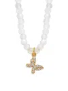 ARGENTO VIVO WOMEN'S 18K GOLDPLATED STERLING SILVER, CUBIC ZIRCONIA & MOONSTONE BEADED NECKLACE