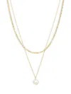 ARGENTO VIVO WOMEN'S 18K YELLOW GOLDPLATED STERLING SILVER & FAUX PEARL LAYERED NECKLACE