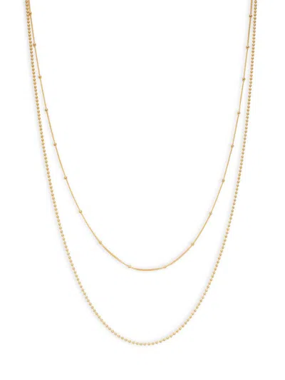 Argento Vivo Women's 18k Yellow Goldplated Sterling Silver Ball Chain Layered Necklace