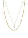 ARGENTO VIVO WOMEN'S 18K YELLOW GOLDPLATED STERLING SILVER CROSS PENDANT LAYERED NECKLACE