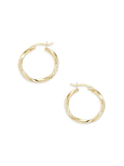 Argento Vivo Women's 18k Yellow Goldplated Sterling Silver Twisted Hoop Earrings