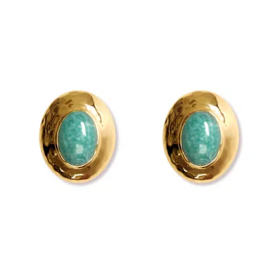 Argento Vivo Women's Gold Palma Studs