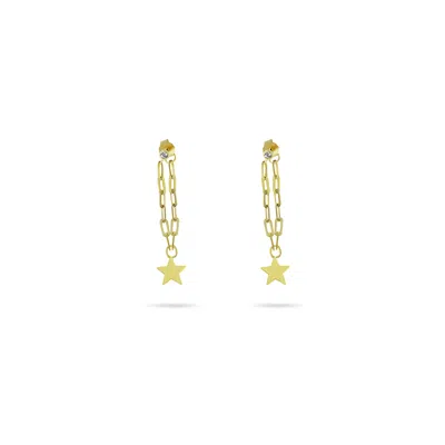Argento Vivo Women's Gold Paperclip Star Drop Earring