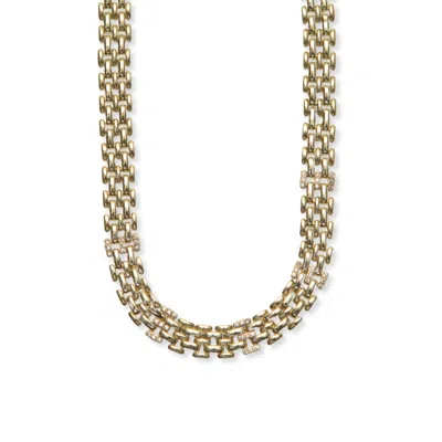 Argento Vivo Women's Gold Pavé Panthera Link Necklace