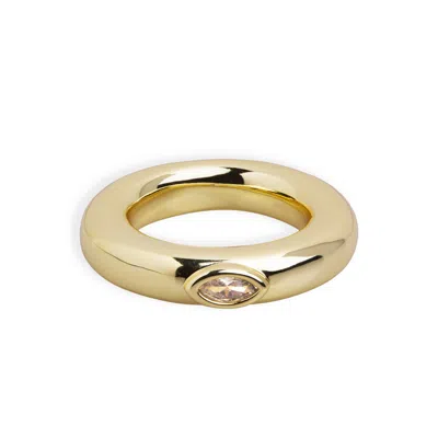 Argento Vivo Women's Gold Rounded Heirloom Ring