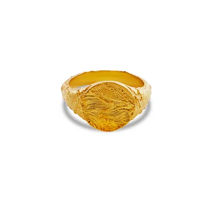 Argento Vivo Women's Gold Sandblasted Round Ring