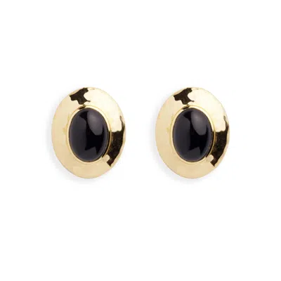 Argento Vivo Women's Gold Terra Studs — Onyx