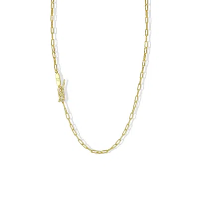 Argento Vivo Women's Gold The Pave Toggle Link Necklace