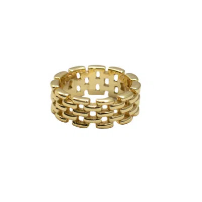 Argento Vivo Women's Gold Thick Panthera Ring