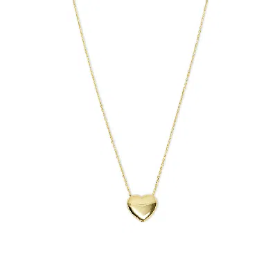 Argento Vivo Women's Puffy Heart Necklace - Gold