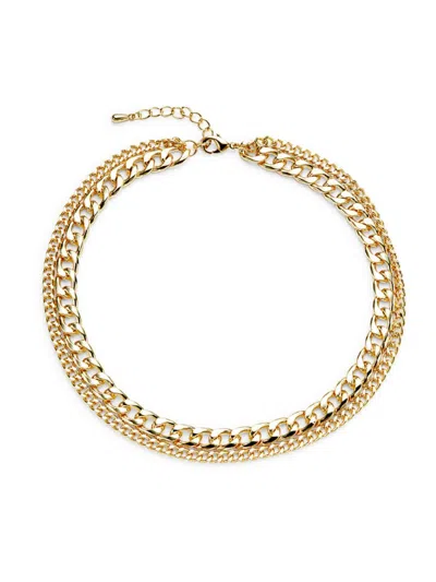 Argento Vivo Women's Studio 14k Goldplated 2-row Chain Necklace