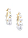 ARGENTO VIVO WOMEN'S STUDIO 14K GOLDPLATED & FAUX PEARL HOOP EARRINGS