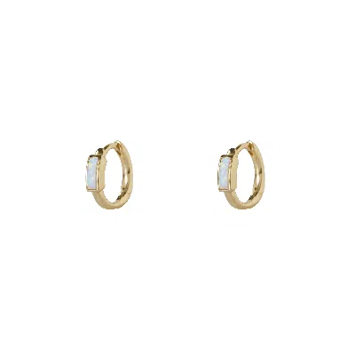 Argento Vivo Women's White The Baguette Huggie - Opal