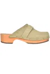 Argilla Suede Clogs In Kaki