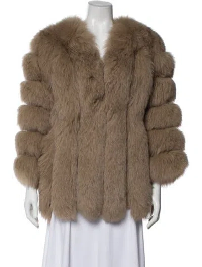 Pre-owned Aria Moda Fox Fur Coat In Neutral